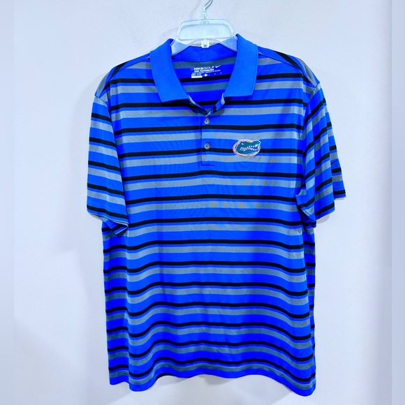 Men's Nike Golf Dri-FIT Florida Gators striped polo shirt.  Size L - Picture 1 of 7